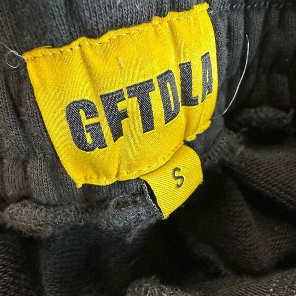 NWT GFTD LA Women’s Black Sweatpants Raw Hem Graphic on Rear - Size Small - Picture 3 of 13